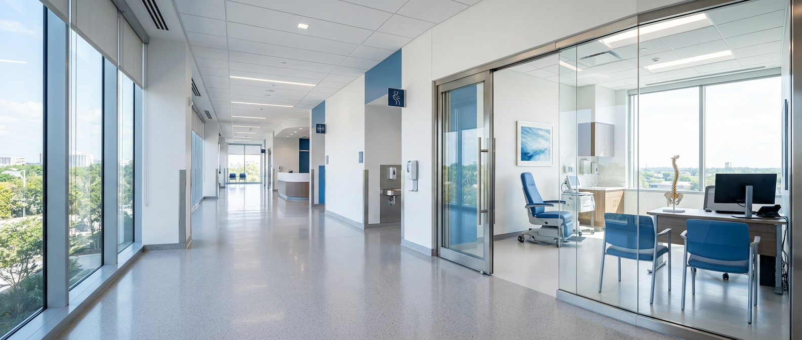 Modern orthopedic clinic hallway