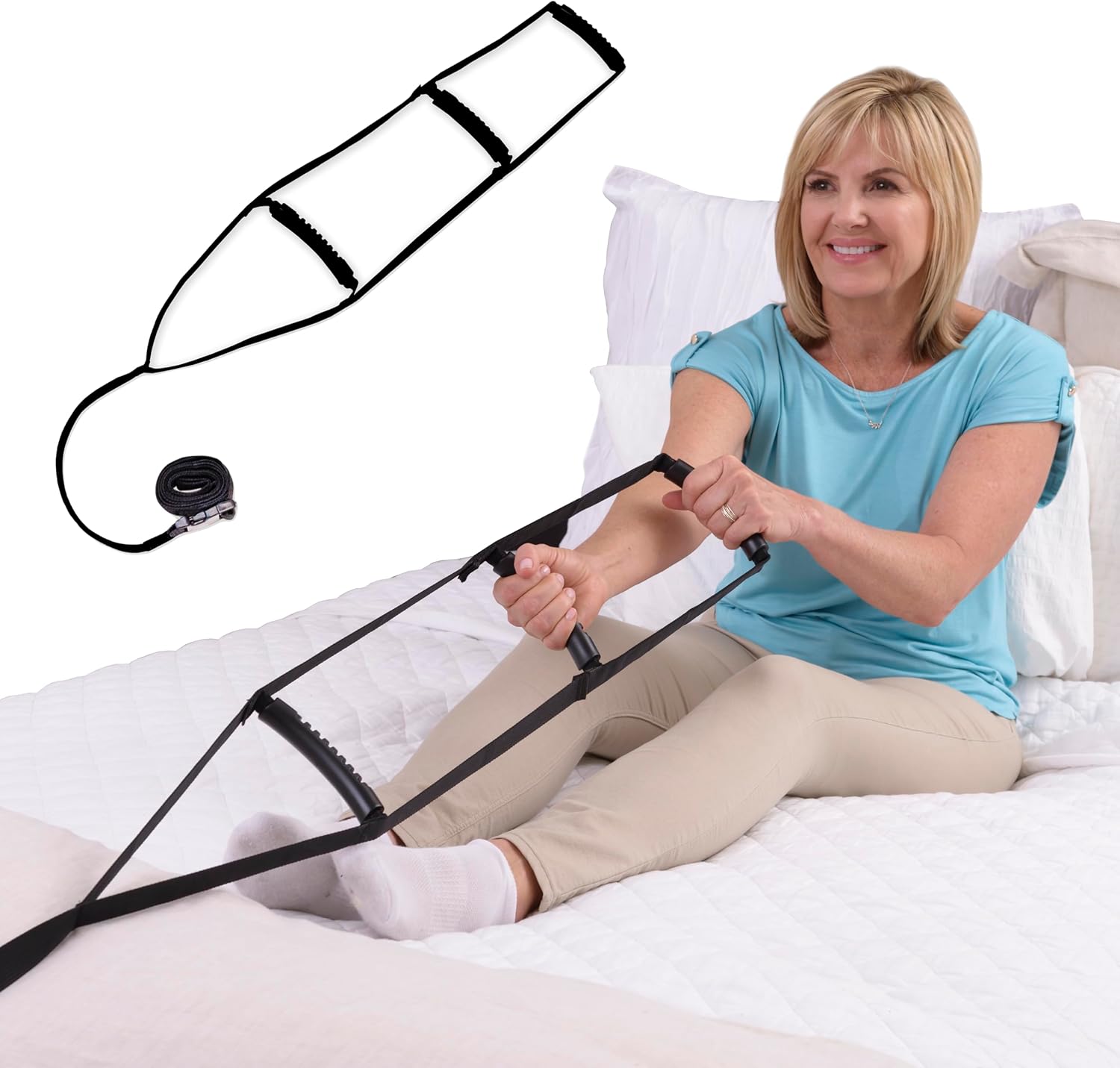 Stander BedCaddie - Pull-Up Assist Bed Ladder with Non-Slip Handles - hip replacement recovery product