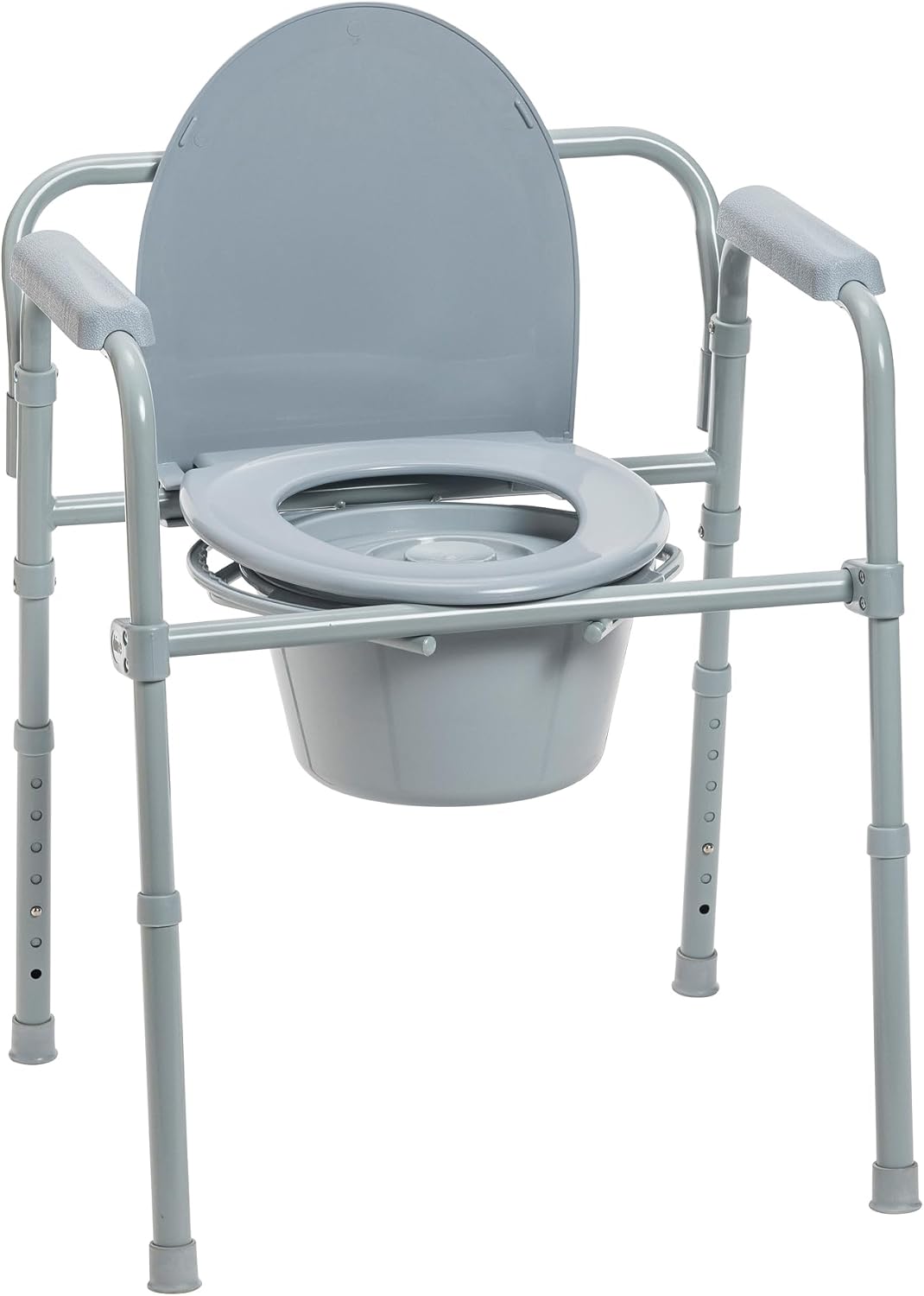 Drive Medical Folding Steel Bedside Commode - 3-in-1, 350 lb - hip replacement recovery product