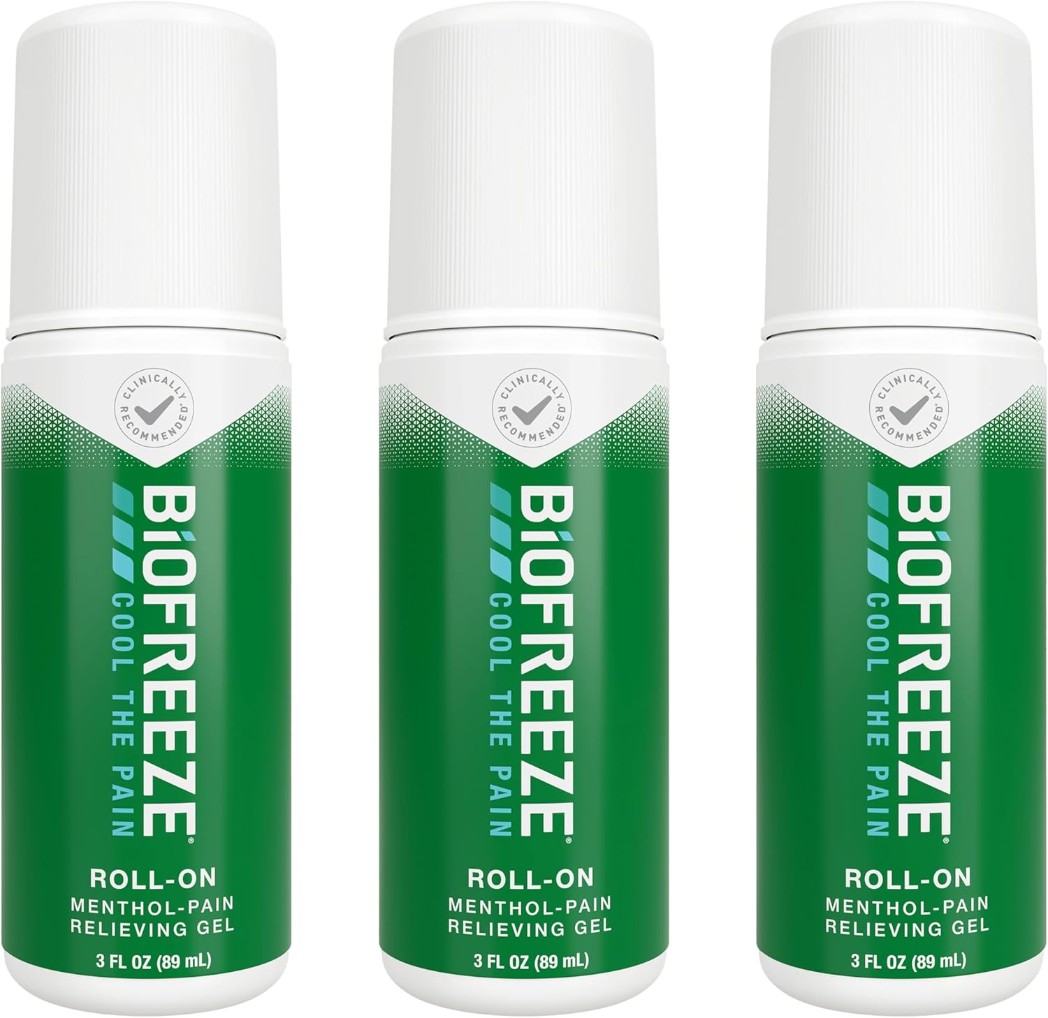 Biofreeze Roll-On Pain Relief Menthol Gel 3oz (Pack of 3) - hip replacement recovery product
