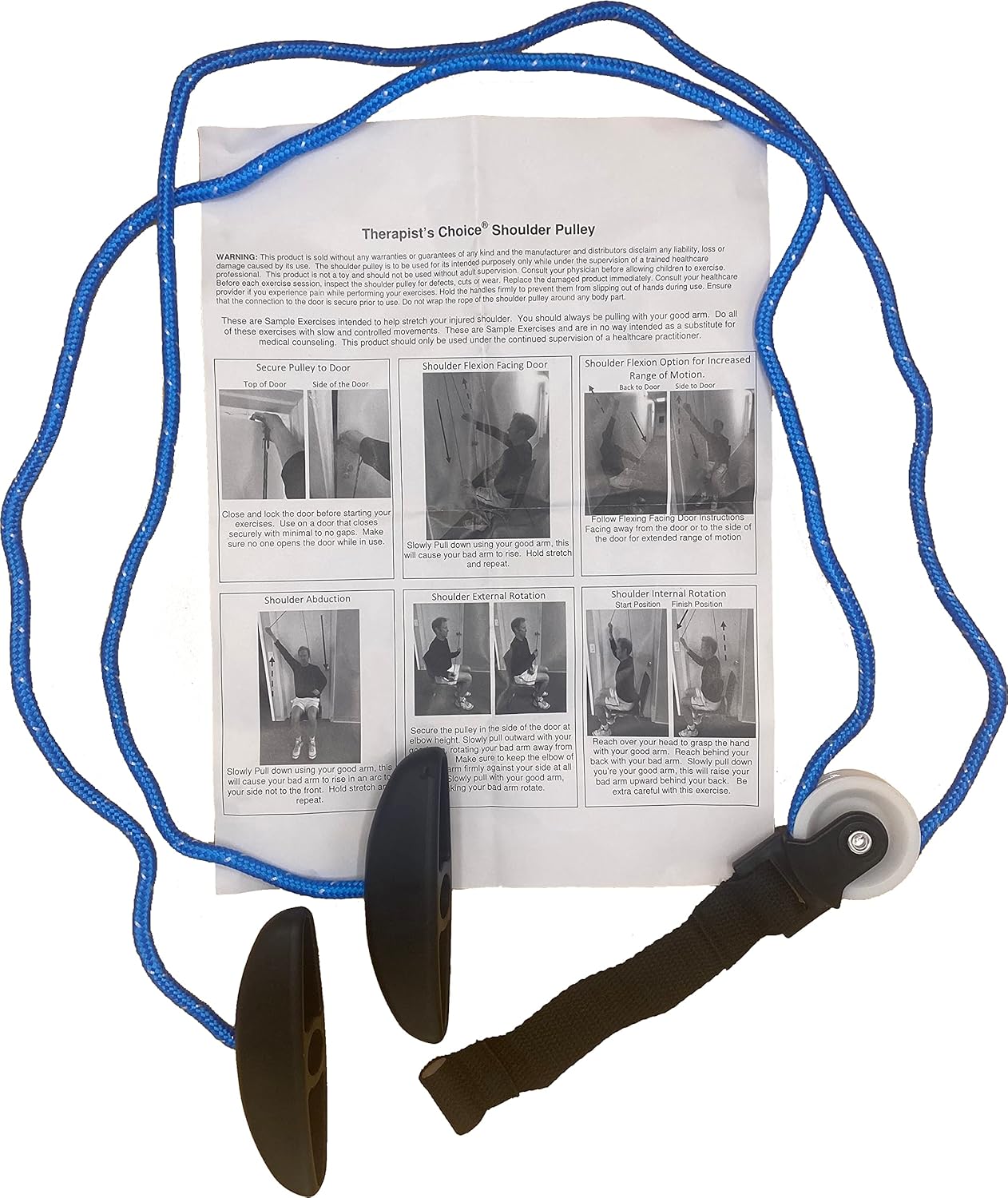 Therapist's Choice Shoulder Pulley, Over The Door - with Patient Guide - shoulder replacement recovery product