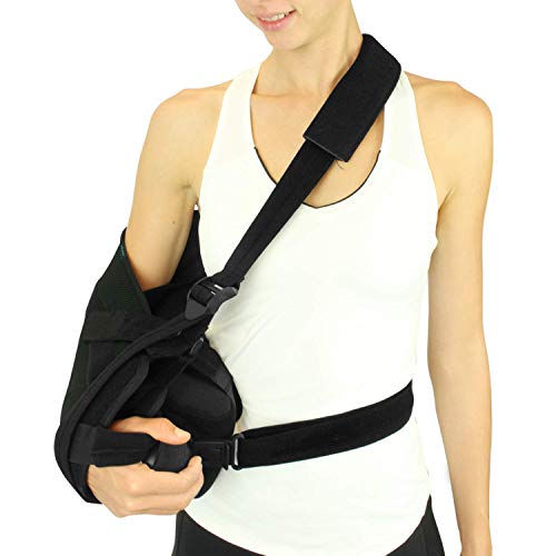 Vive Shoulder Abduction Sling - Immobilizer for Injury Support - Pain Relief Arm Pillow for Rotator Cuff, Sublexion, Surgery, Dislocated, Broken Arm - Brace Includes Pocket Strap, Stress Ball, Wedge - shoulder replacement recovery product