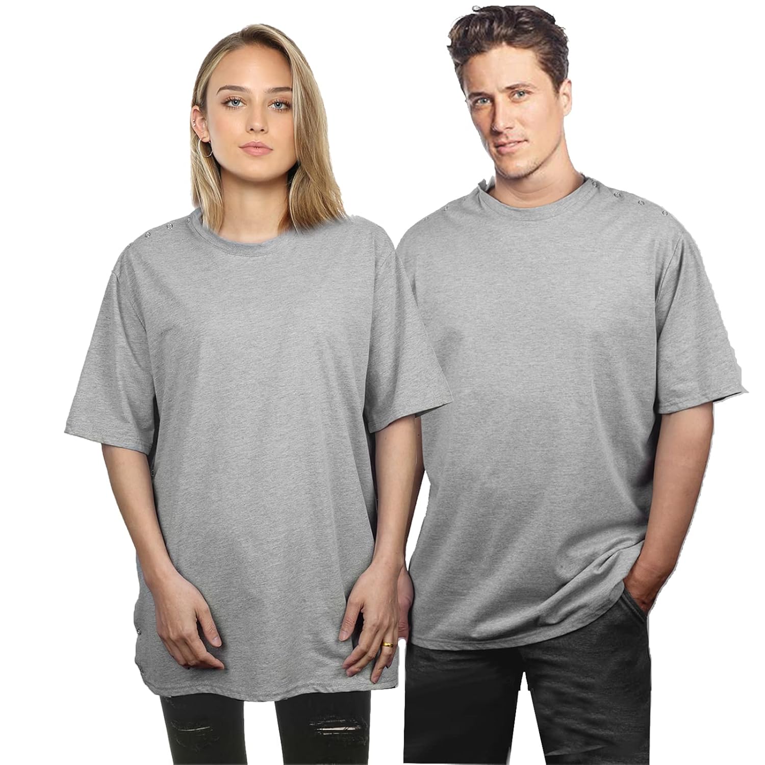 Shoulder Surgery Rehab Shirt with Discreet Shoulder Snaps - Unisex - shoulder replacement recovery product