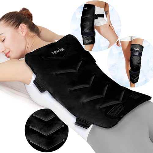 REVIX Extra Large Ice Pack for Back, 13” x 21” Reusable Gel Cold Pack Wrap for Full Back, Hip, and Leg Relief, XXL Cold Compress for Muscle Soreness, Fatigue, and Everyday Recovery, Black - hip replacement recovery product